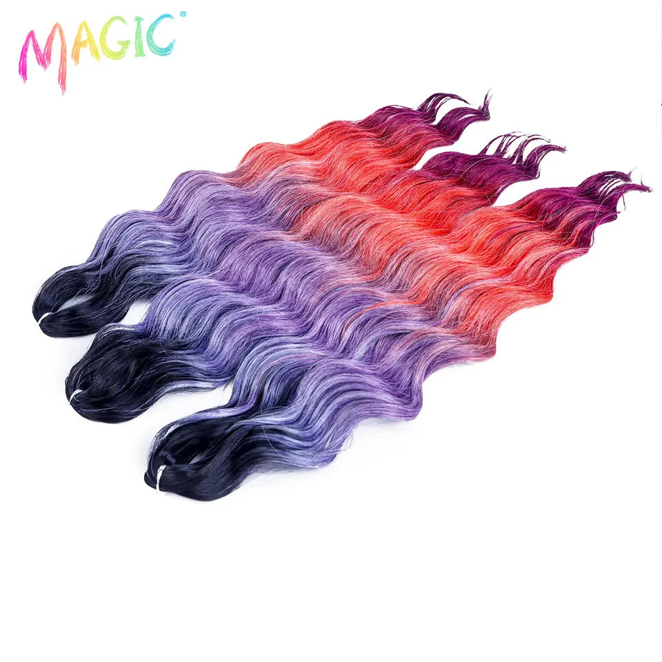 Water Wave Braiding Hair Extensions Ombre Blonde Deep Afro Curl Twist Crochet