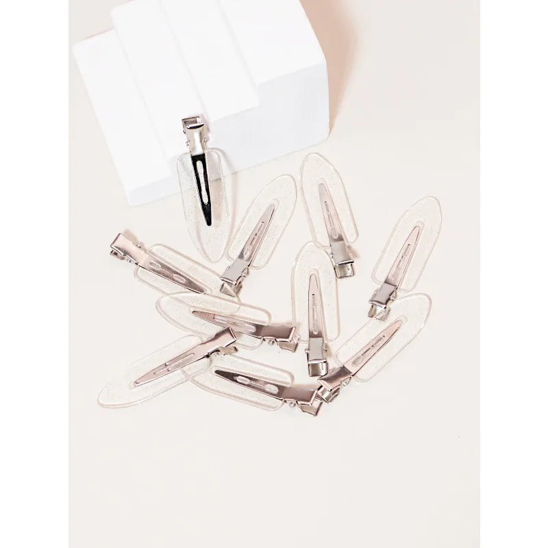 Seamless Transparent Hair Clips for Makeup and Styling, 10 Pcs