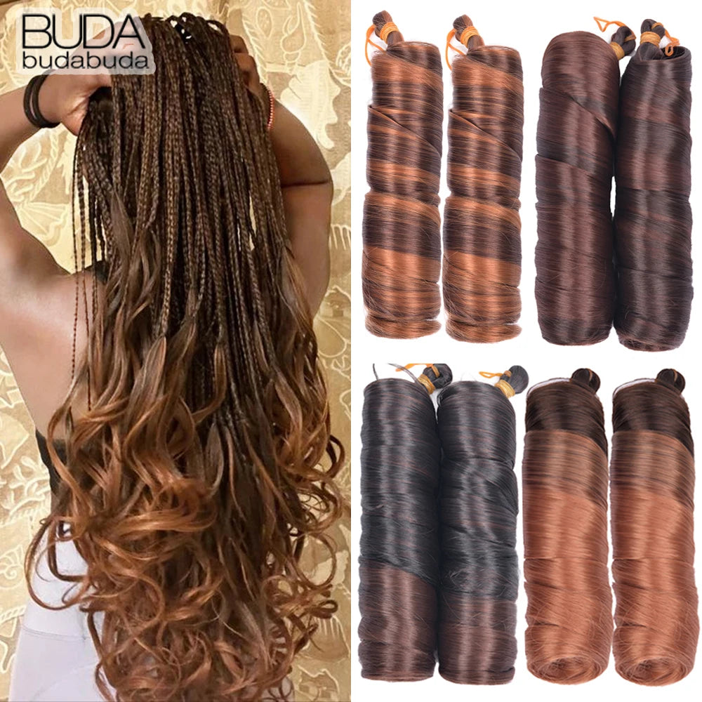 French Curls Braiding Hair Extensions - Synthetic Loose Wave Spiral Curl, High Temperature, Ombre Pre-Stretched