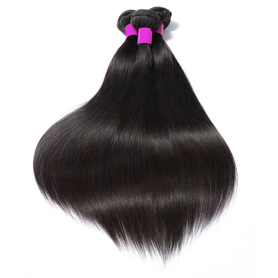 Bundles Unprocessed Brazilian Virgin Hair Quick Weave Extensions Straight Human 10A Grade