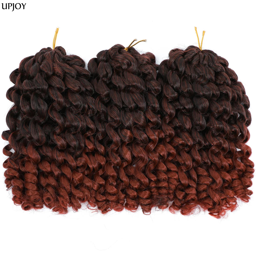 Jamaican Bounce Crochet Hair Jumpy Wand Curl Synthetic Braiding Extensions Ombre Brown