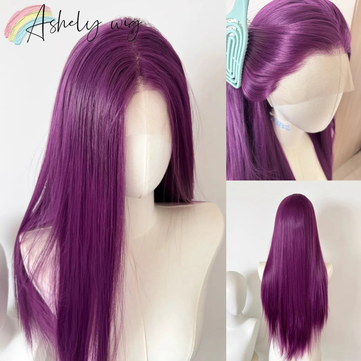 Raspberry Purple Wig Deep Hand Hook 26inch 13*4 Large Lace On The