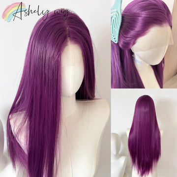 Raspberry Purple Wig Deep Hand Hook 26inch 13*4 Large Lace On The