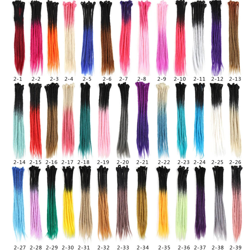 Synthetic 100% Handmade Dreadlocks Extensions Faux Locs Crochet Braid Hair Hip-Hop Style 20 Inch 10 Strands/Pack Blue