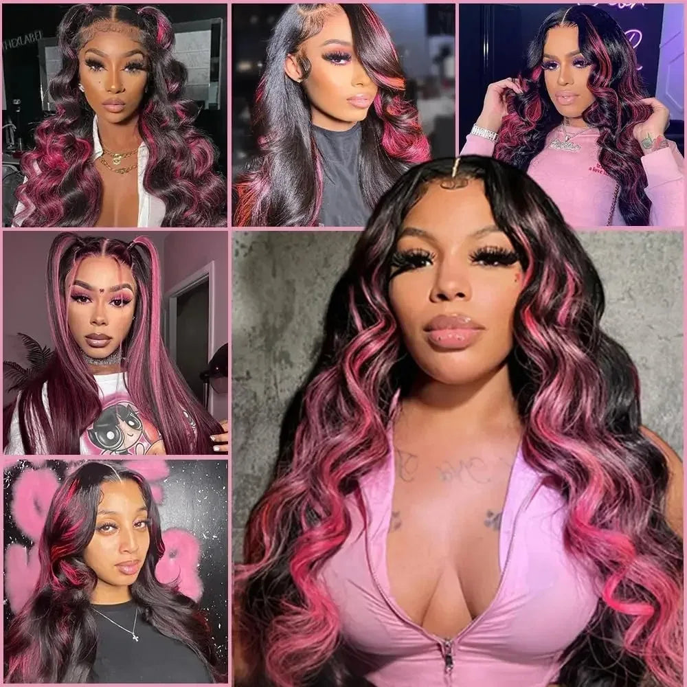 180% Density Brown Roots Ash Blonde Body Wave Lace Frontal Wig, 13x4, Ombre, Synthetic Blend