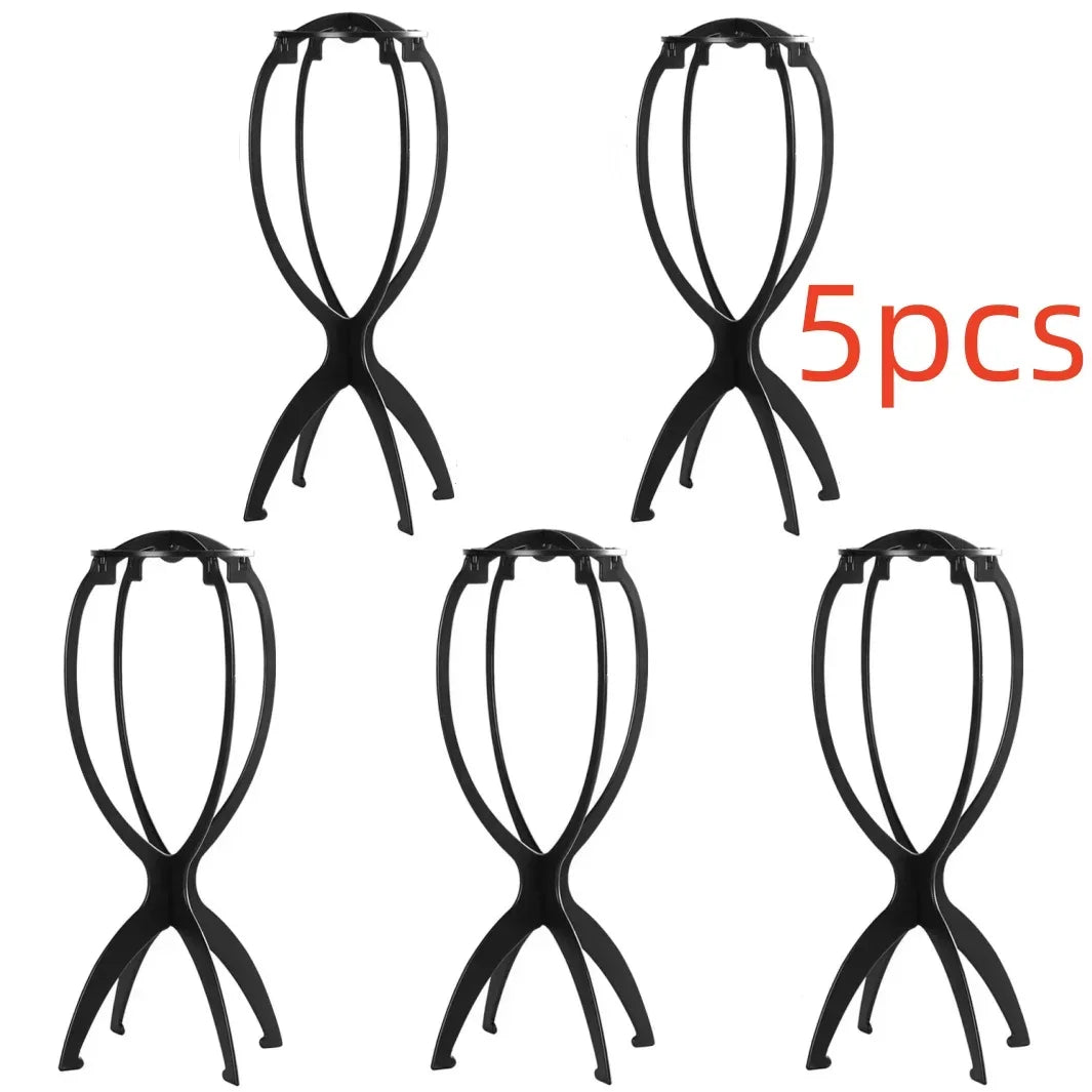 Folding Wig Stand Durable Assembly Cap Holder Portable Plastic Hair Hat Display