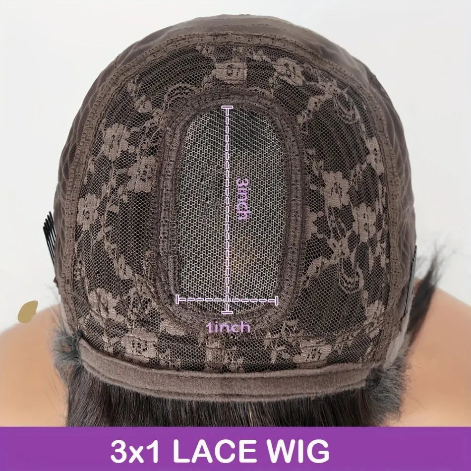 3x1 Middle Part Lace Wig Bone Straight Full Machine Made Human Hair