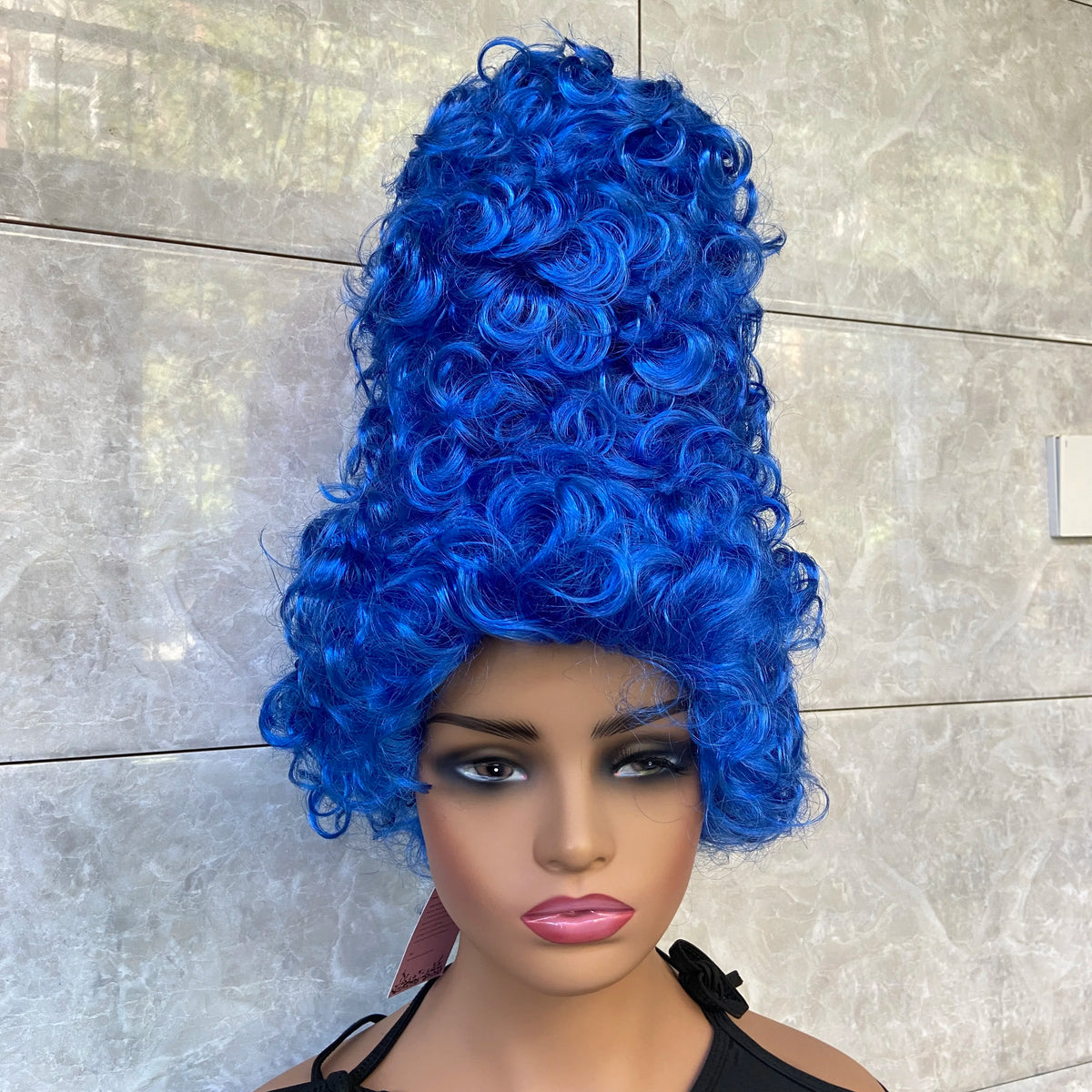 Deluxe Theatrical Halloween Costume Beehive Wig Blue Color Cosplay Wigs