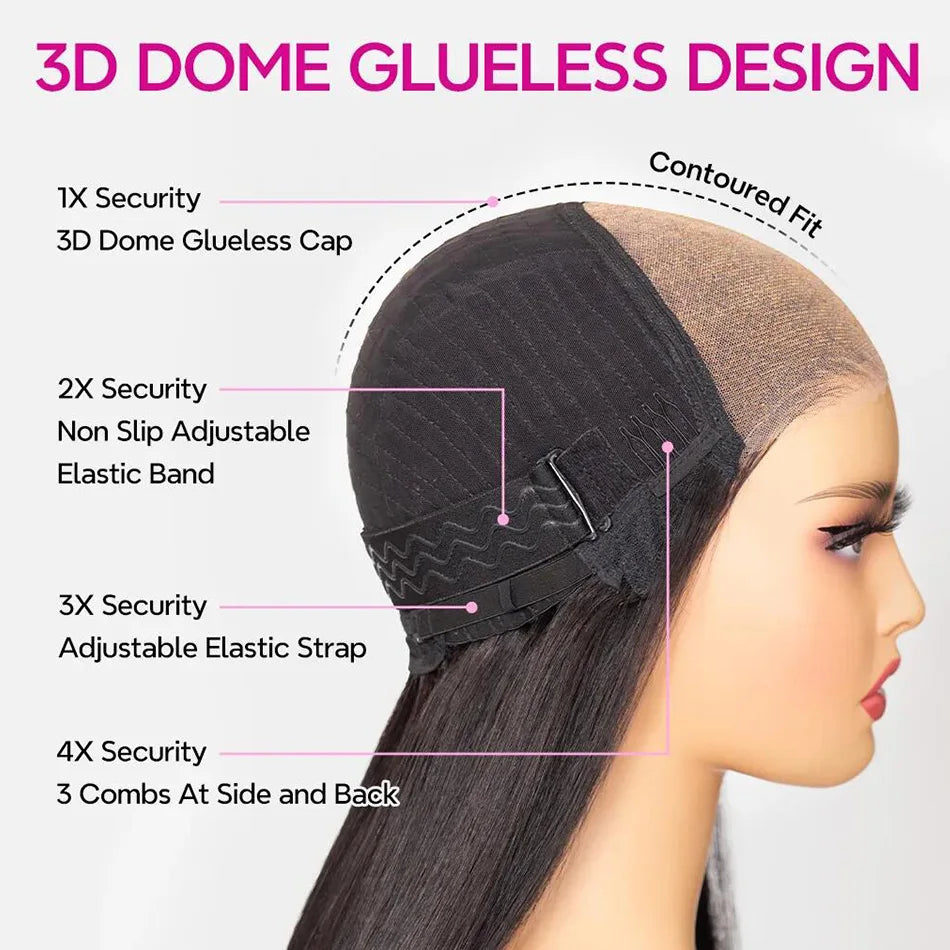 Glueless Highlight Straight Bob Wig 6×5 HD Lace Wig Bleached Knot Short Human Hair Wigs