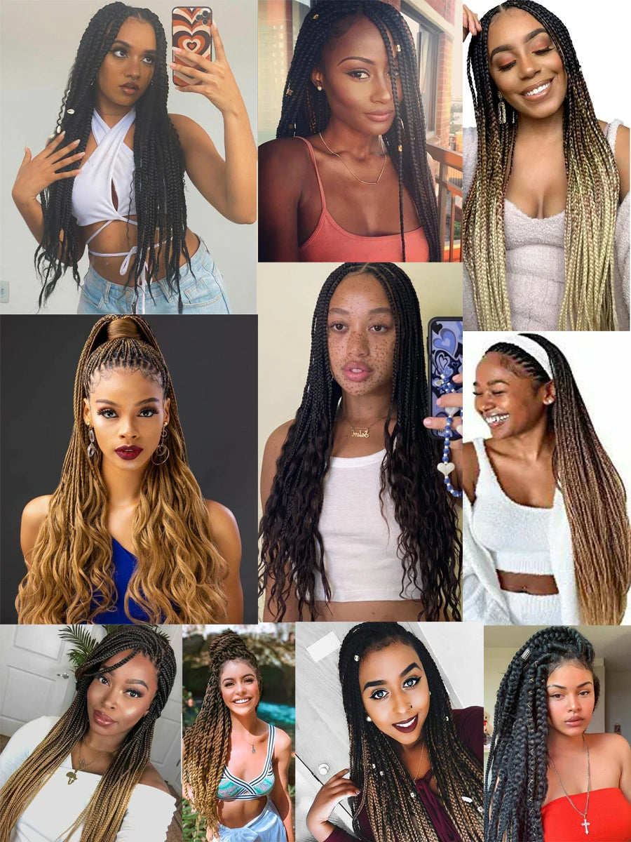 Pre Stretched Ez Braid Synthetic Ombre Brown Light Braids Extensions Senegal Twist