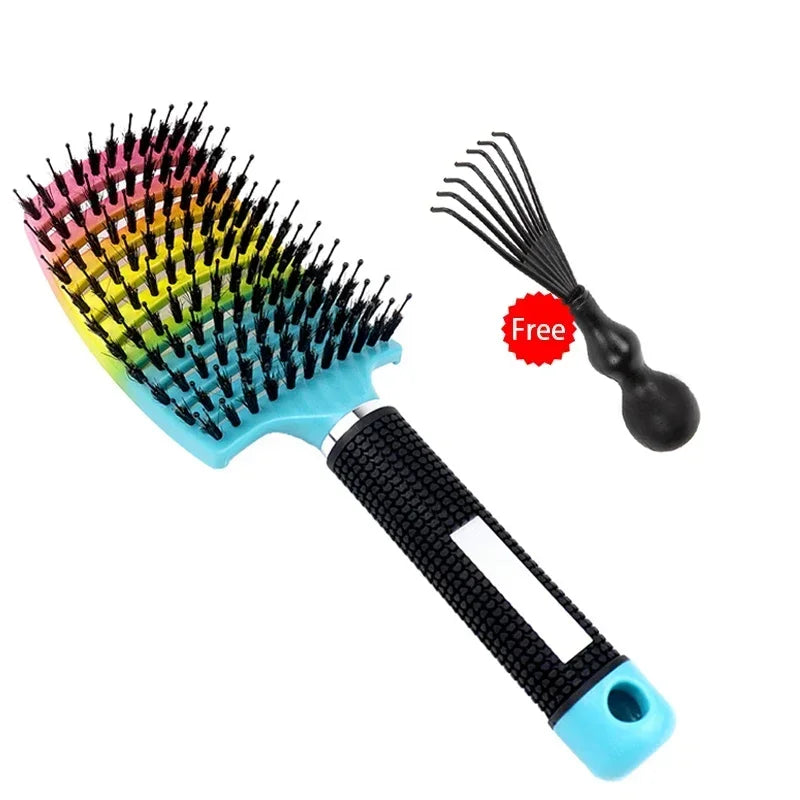 Hair Brush Exfoliating Bristle Women's Wet Curly Comb Salon Styling Tool