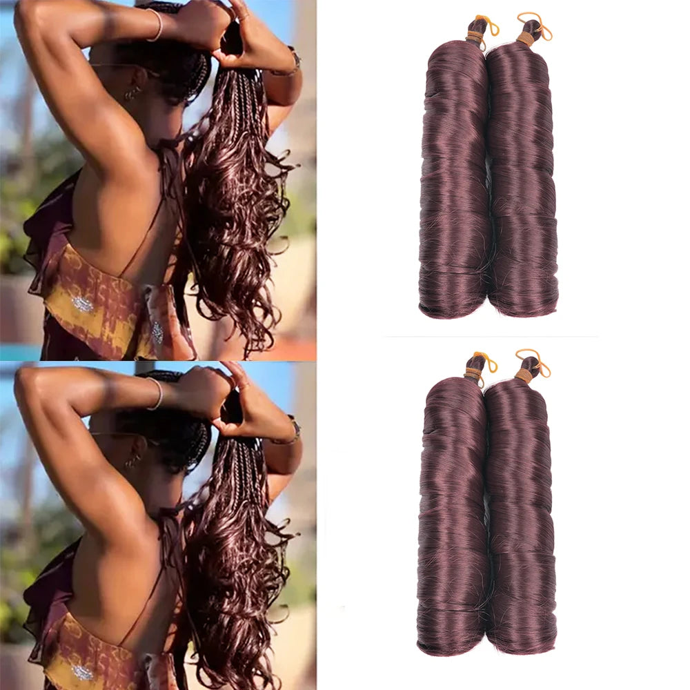 Pre Stretched French Curls Hair Spiral Braiding Synthetic Loose Wave Crochet Braids