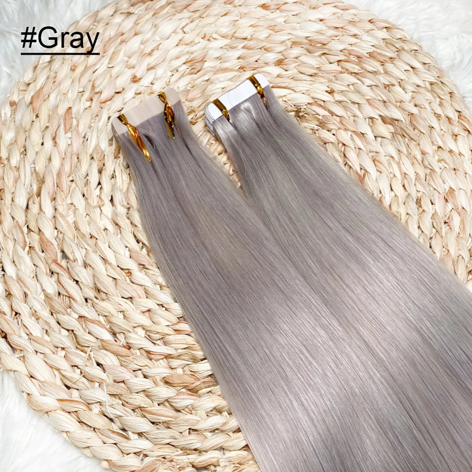 High Quality Tape Hair Extensions Full Ends Straight Hair 18-30 Inch Double Sided Adhesive Tape in Different Colors