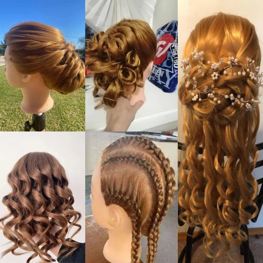 80% Real Hair Doll Head Hairstyle Professional Training Mannequin Styling To Practice
