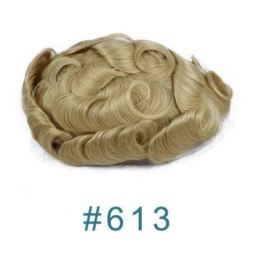 0.02mm Super Thin Skin 1B10 Grey Wig Natural Hairline Undetectable 80%Density Men's