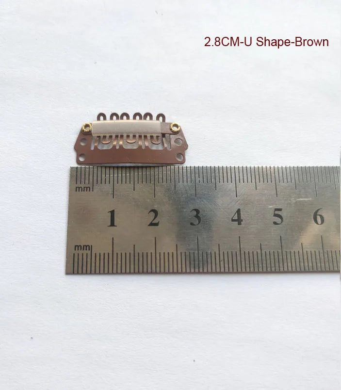 2.3cm-3.6cm Black Brown Color Wig Clips Snap Hair Extension Weft Pp Hairpins