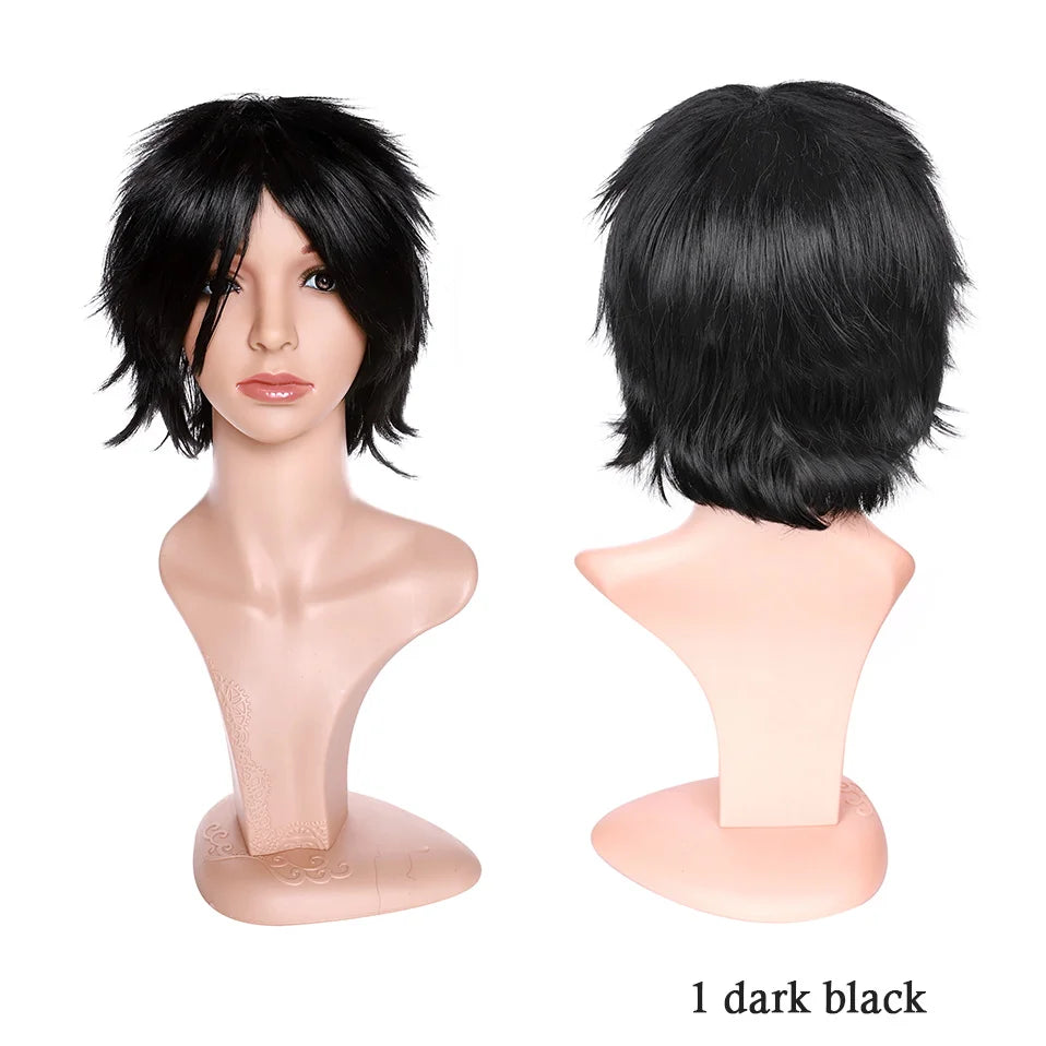 Synthetic Wig Cosplay White Red Green Blue Pink Yellow Hair Short Layer