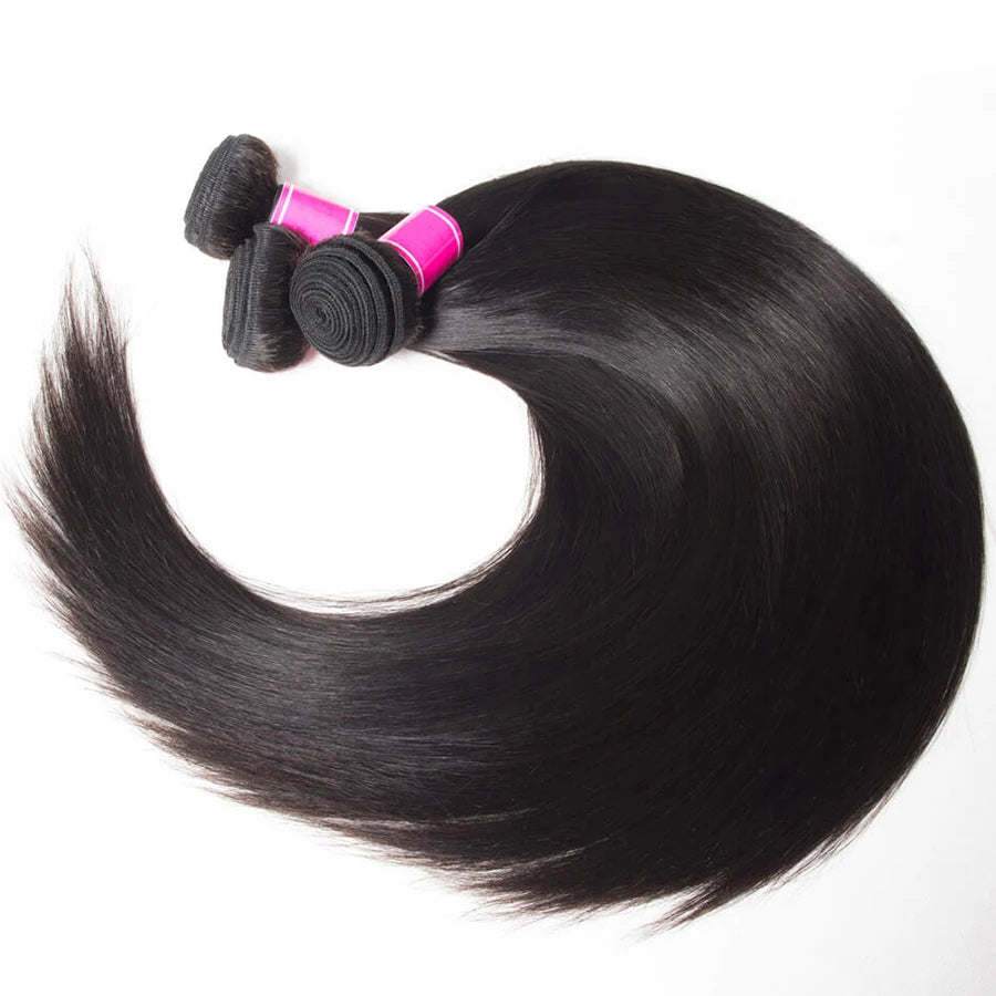 Bundles Unprocessed Brazilian Virgin Hair Quick Weave Extensions Straight Human 10A Grade