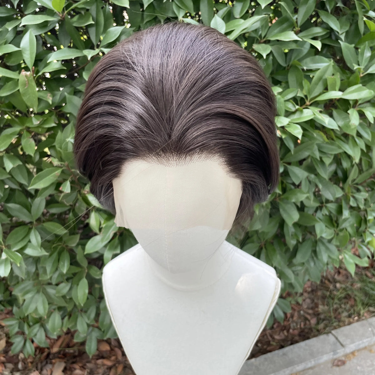 Natural Brown Short Bob Cut Synthetic Lace Front Wigs Cosplay Hairline Glueless