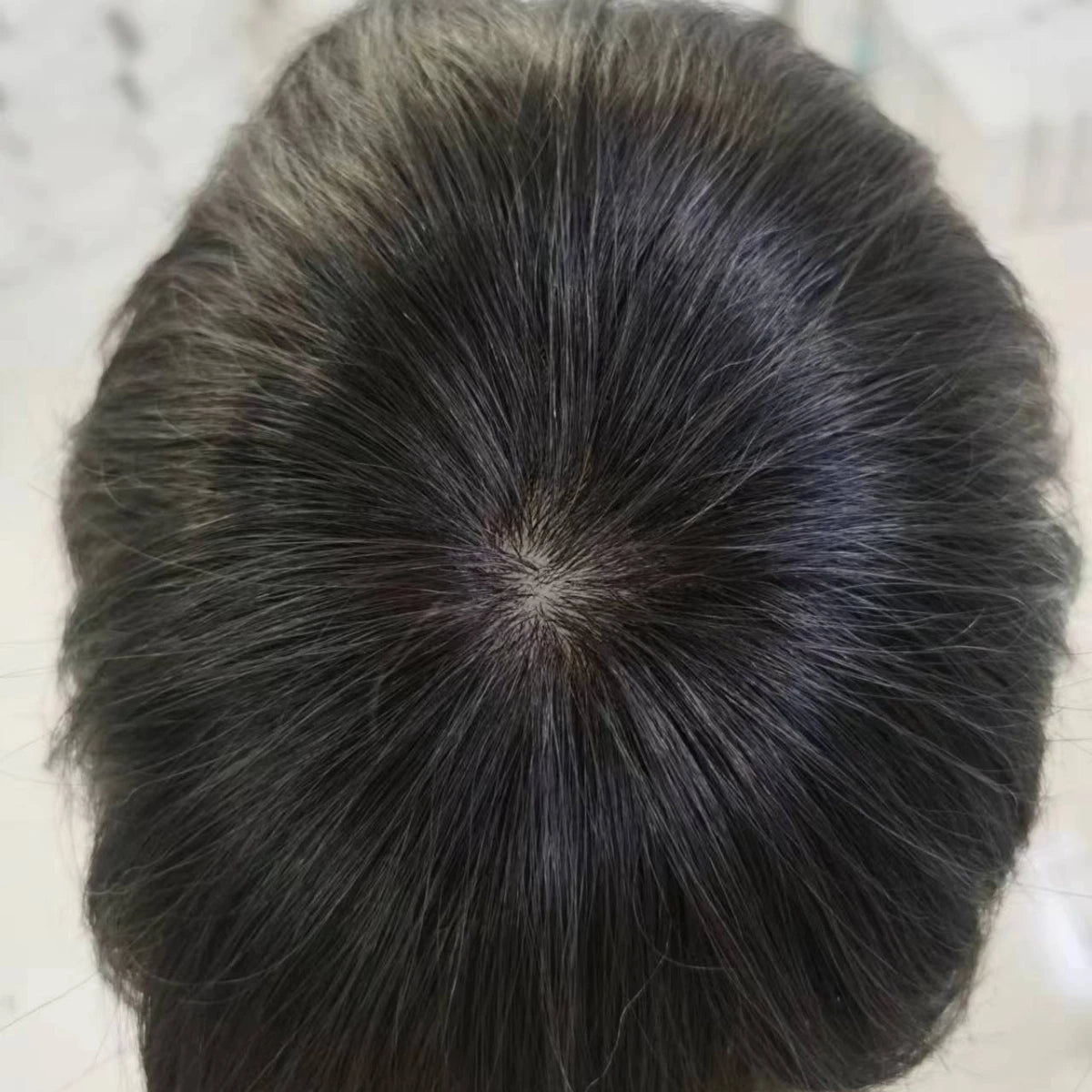 100% Human Hair Toupee Mono Top PU Sides Lace Mesh Clips Hand