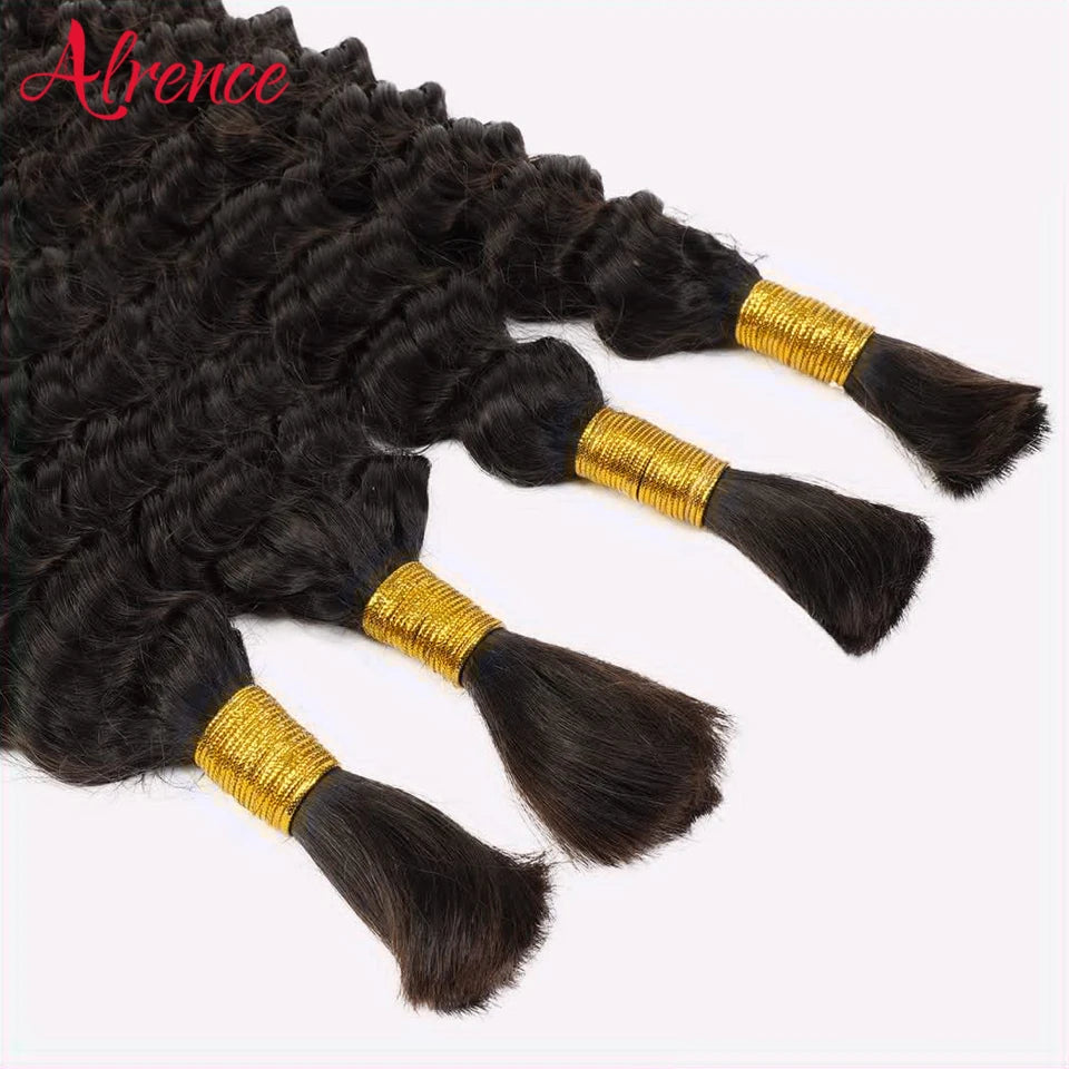 Braiding Hair Human Bulk Deep Wave Braids No Weft Extension 50-80cm