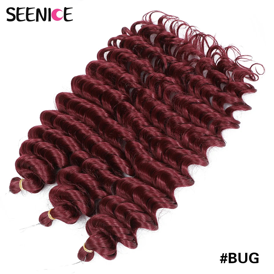 Deep Wavy Twist Synthetic Crochet Hair Afro Curly African Braids Ombre Blonde