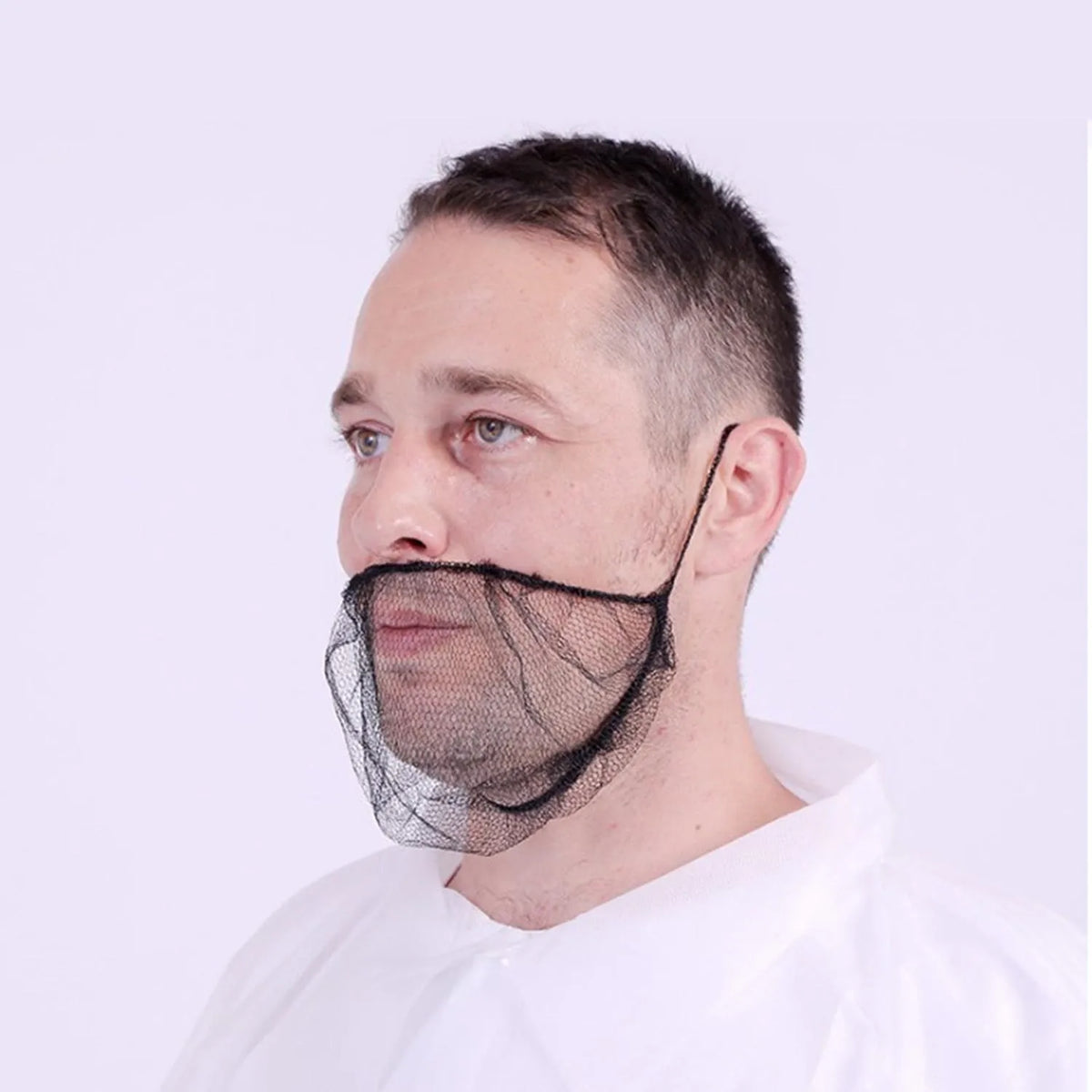 100 Pcs Disposable Beard Protector Nets, Breathable Elastic Nylon Beard Guards