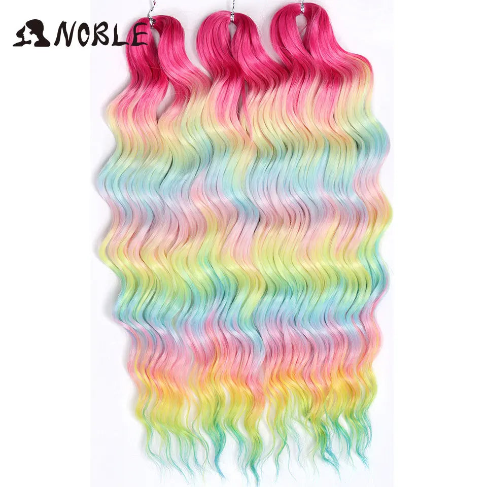 Synthetic Loose Deep Wave 24" Braiding Hair Extensions Water Braid Ombre Blonde