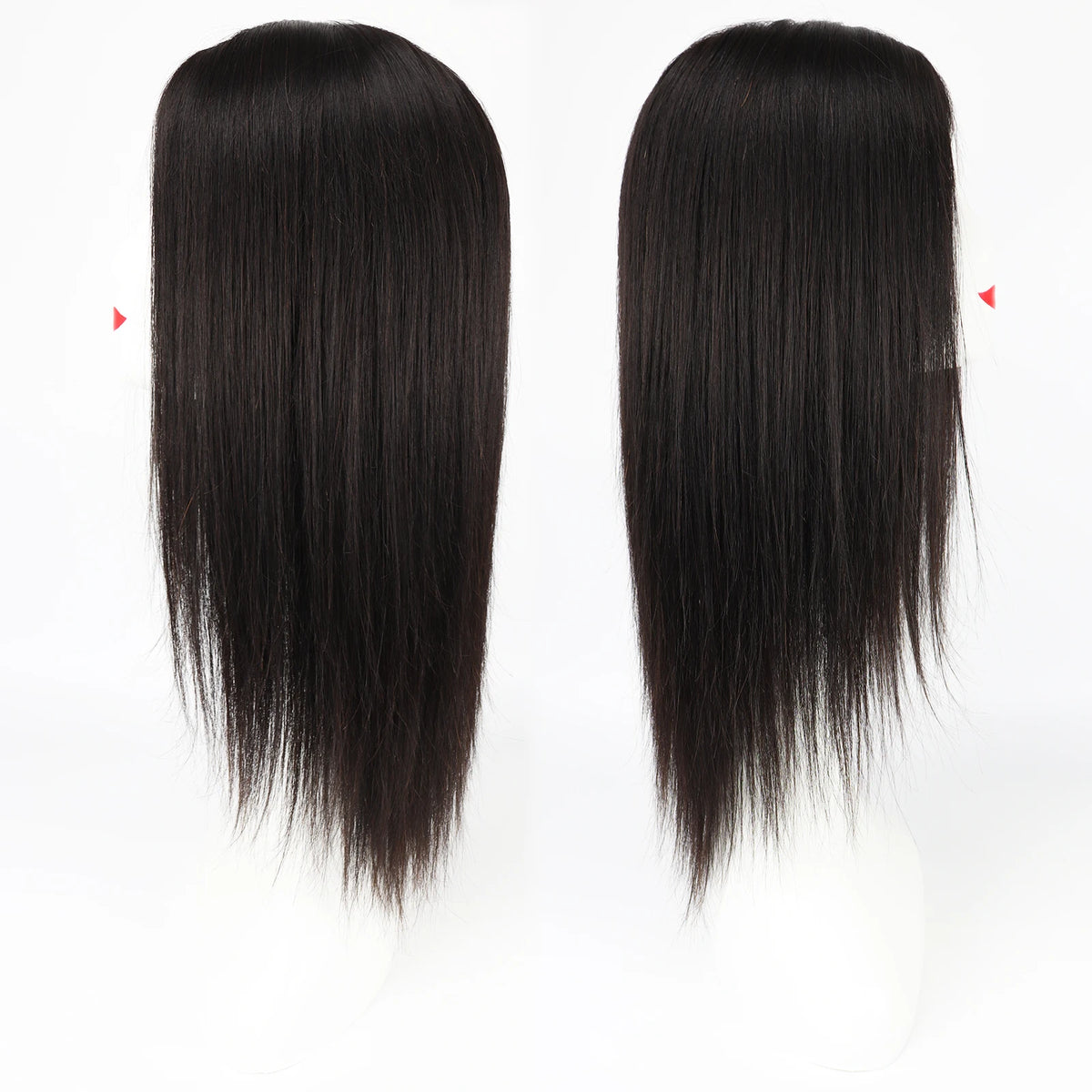 Straight Virgin European Human Hair Silk Top Wig with Bangs — 6x6 Silk Base