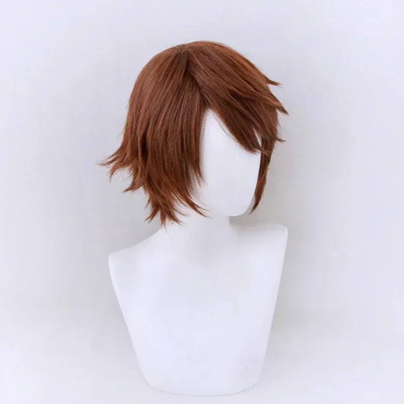 Halloween Anime Cosplay Wig 30cm Dark Brown Short Hair Heat Resistant Synthetic Wigs