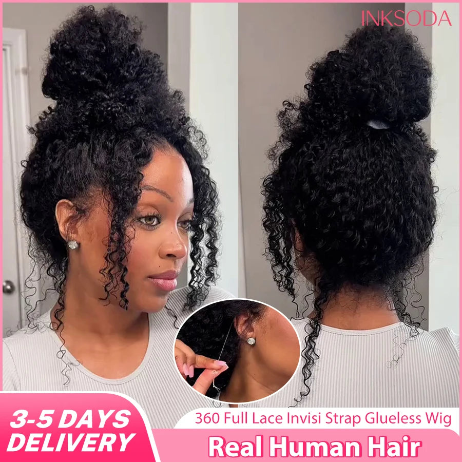 220% HD Invisi Strap Full Lace Frontal Deep Wave Wig Black Real