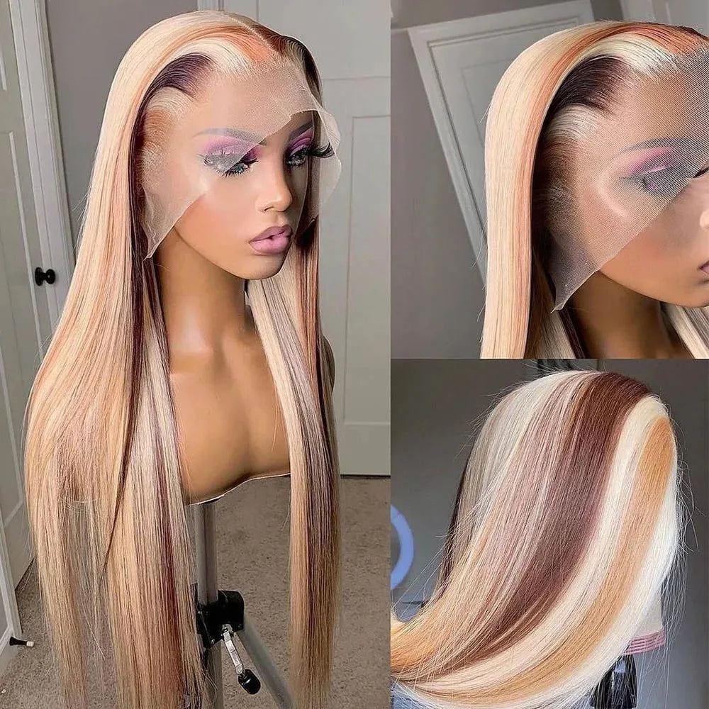 Midnight Blue Wig Long Straight Lace Fornt, 13x4 HD Glueless Synthetic Blend