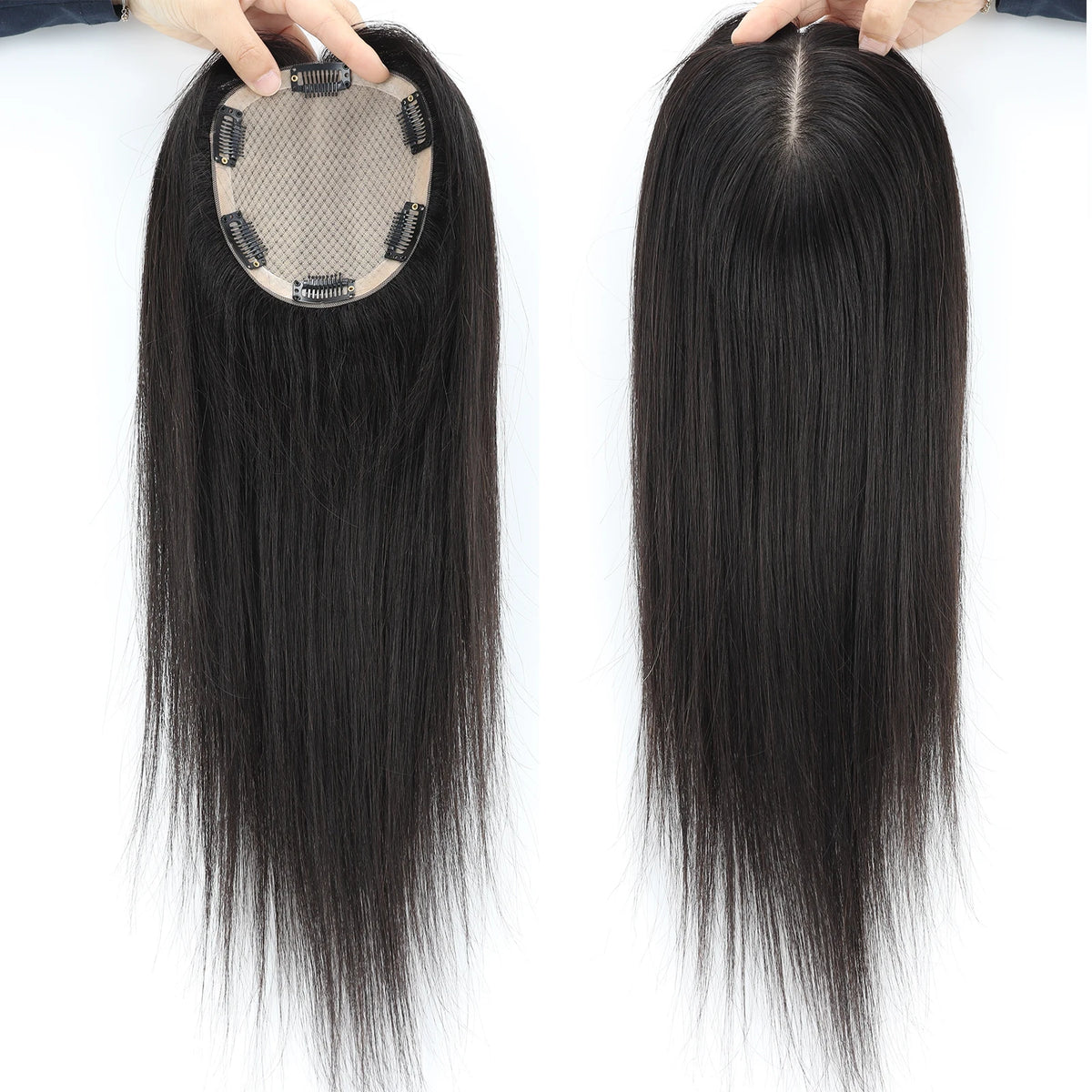 Full Hand Tied Topper Bangs Real Remy Human Hair 12x14cm Silk Top