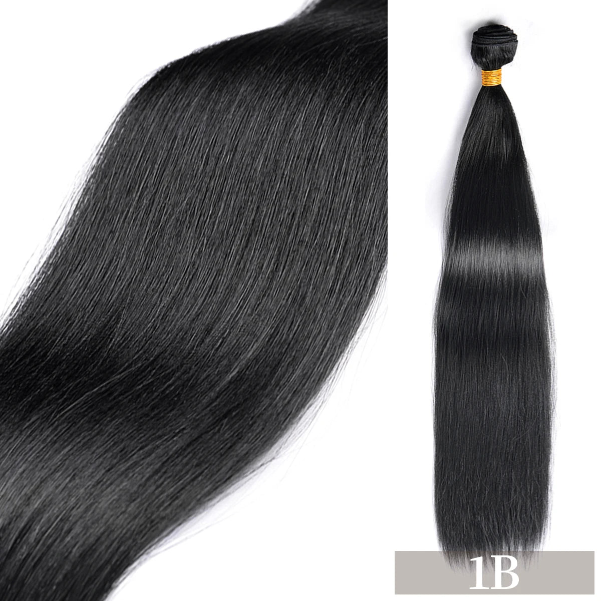 Straight Hair Extensions Ombre Bundles Heat Resistant Fiber Weaving Synthetic