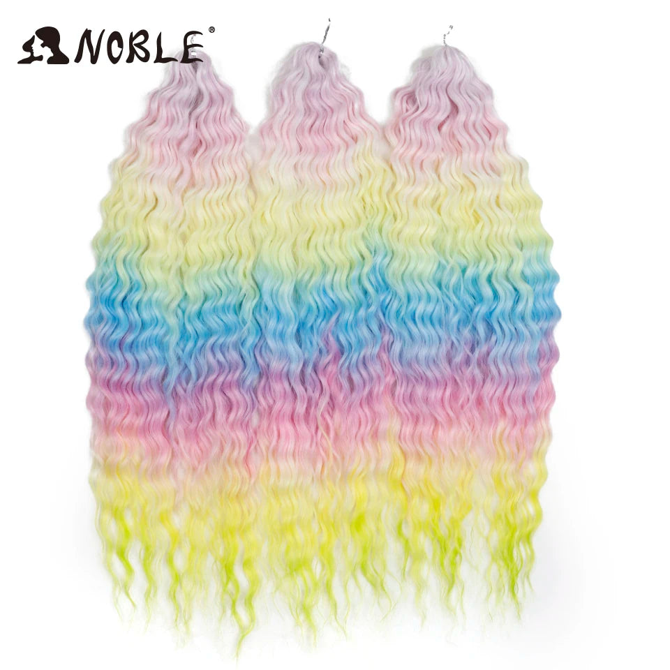 Synthetic Twist Crochet Curly Hair Water Wave Braid Ombre Blonde Brown Deep