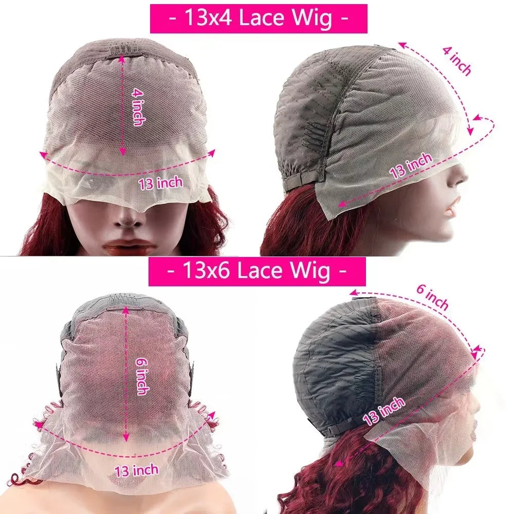Burgundy Glueless Wigs Human Hair 99J HD Lace Vietnamese Super Double Drown
