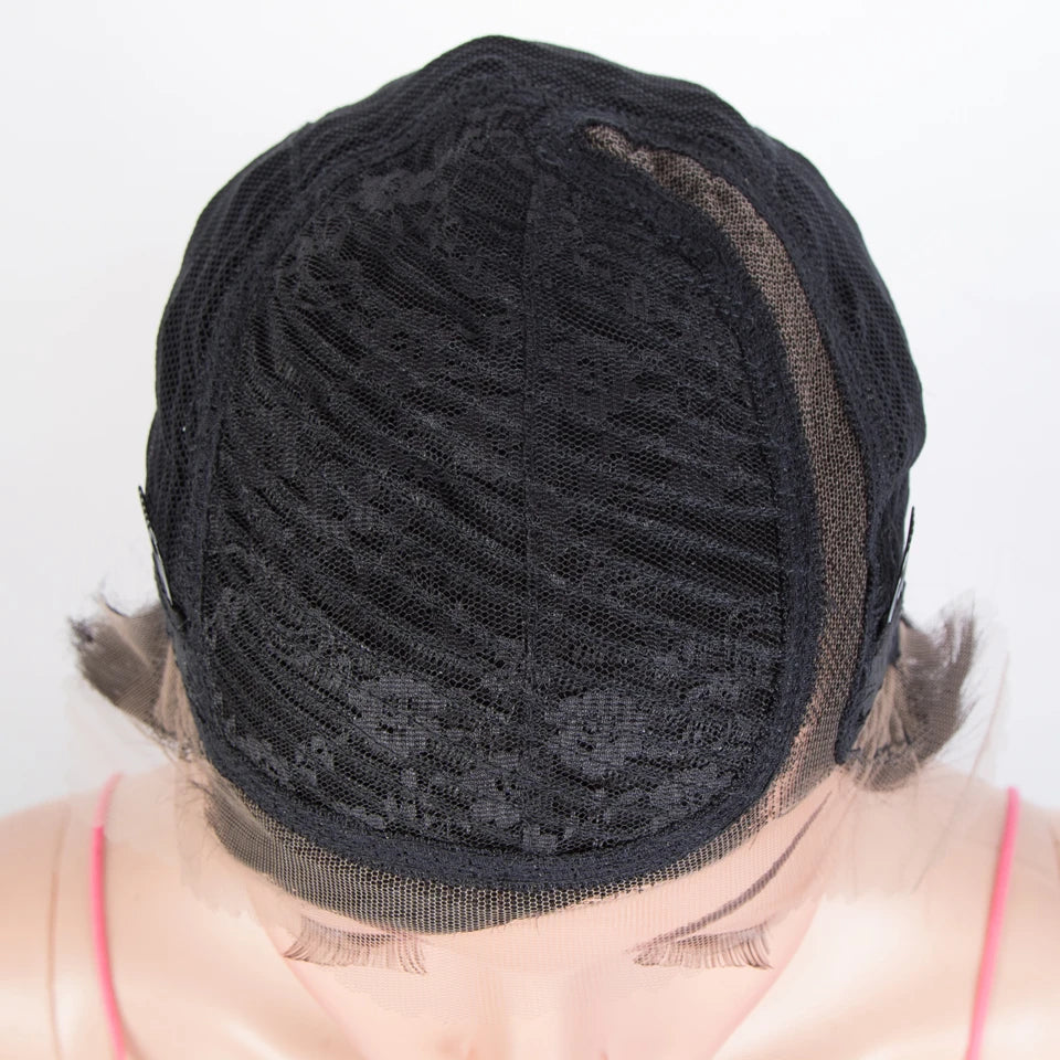 Black Short Pixie Cut, 13x1 C Part Lace Front 100% Human Hair