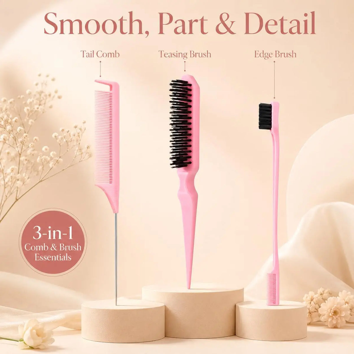 15-Piece Styling Kit Braiding Extensions,crochet Hooks Hair Tail Comb Duckbill Clips,for Braid