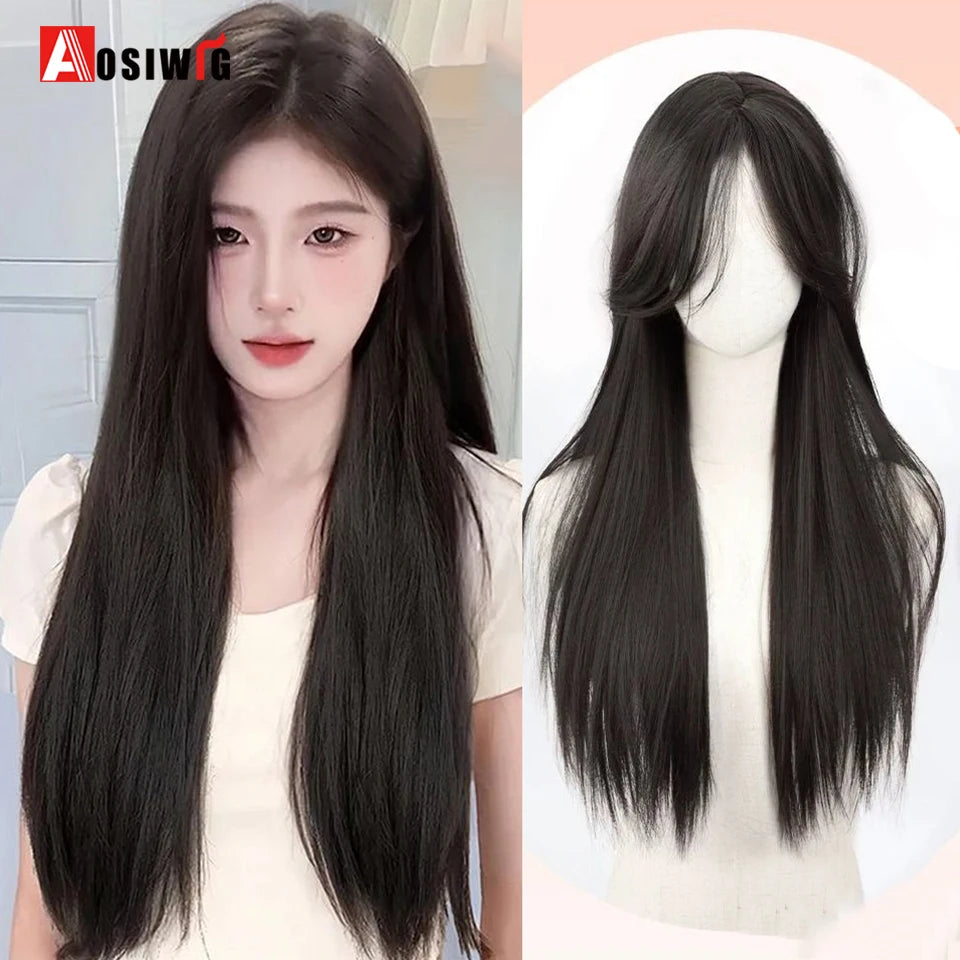 Blonde Twin Ponytail Princess Cut Natural Short Hair Synthetic Wigs Bangs Heat