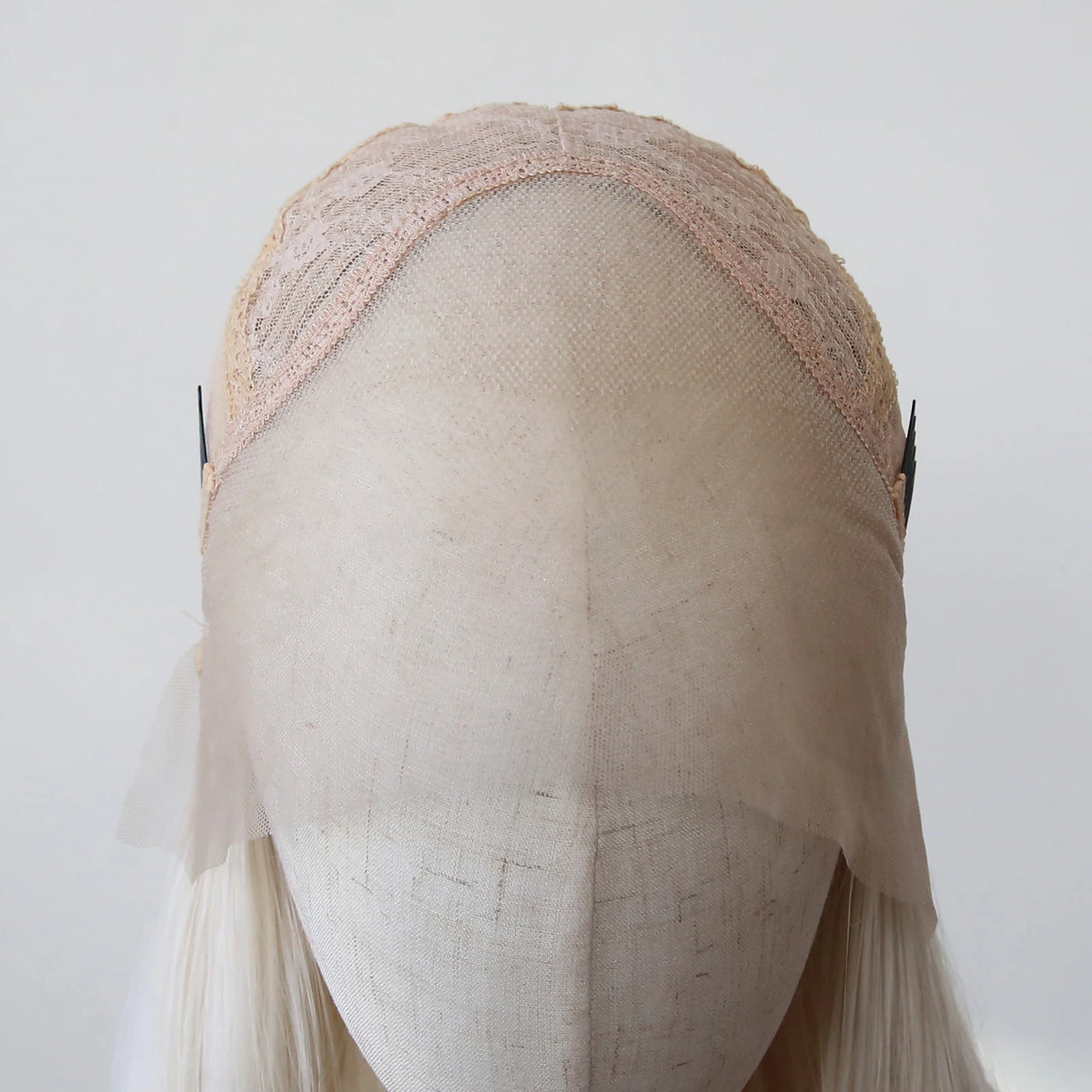 Platinum Blonde Synthetic Lace Front Wig 40inch Long Straight Pre Plucked Natural