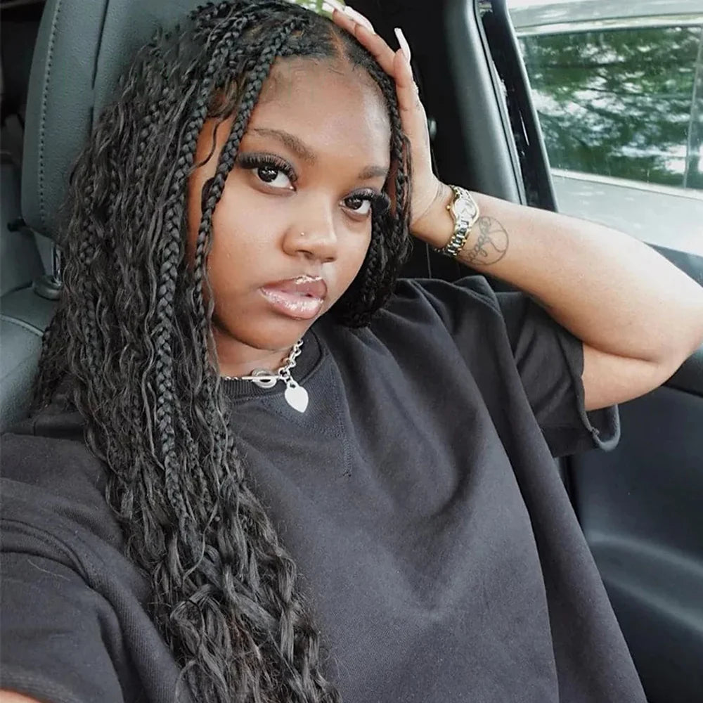 Deep Wave Bulk Human Braiding Hair for Boho Braids - Brazilian Virgin, 14 Inch, 100g (2 Bundles)