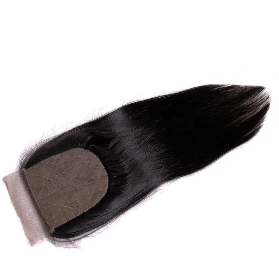 Remy Straight Hair Silk Base Closure, 4x4 Top Brazilain Silky Human Hidden