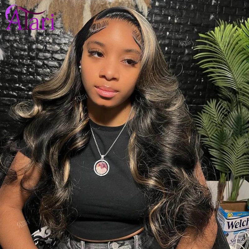 13x6 Lace Frontal Body Wave Human Hair Wigs Blonde 27 Black Pre