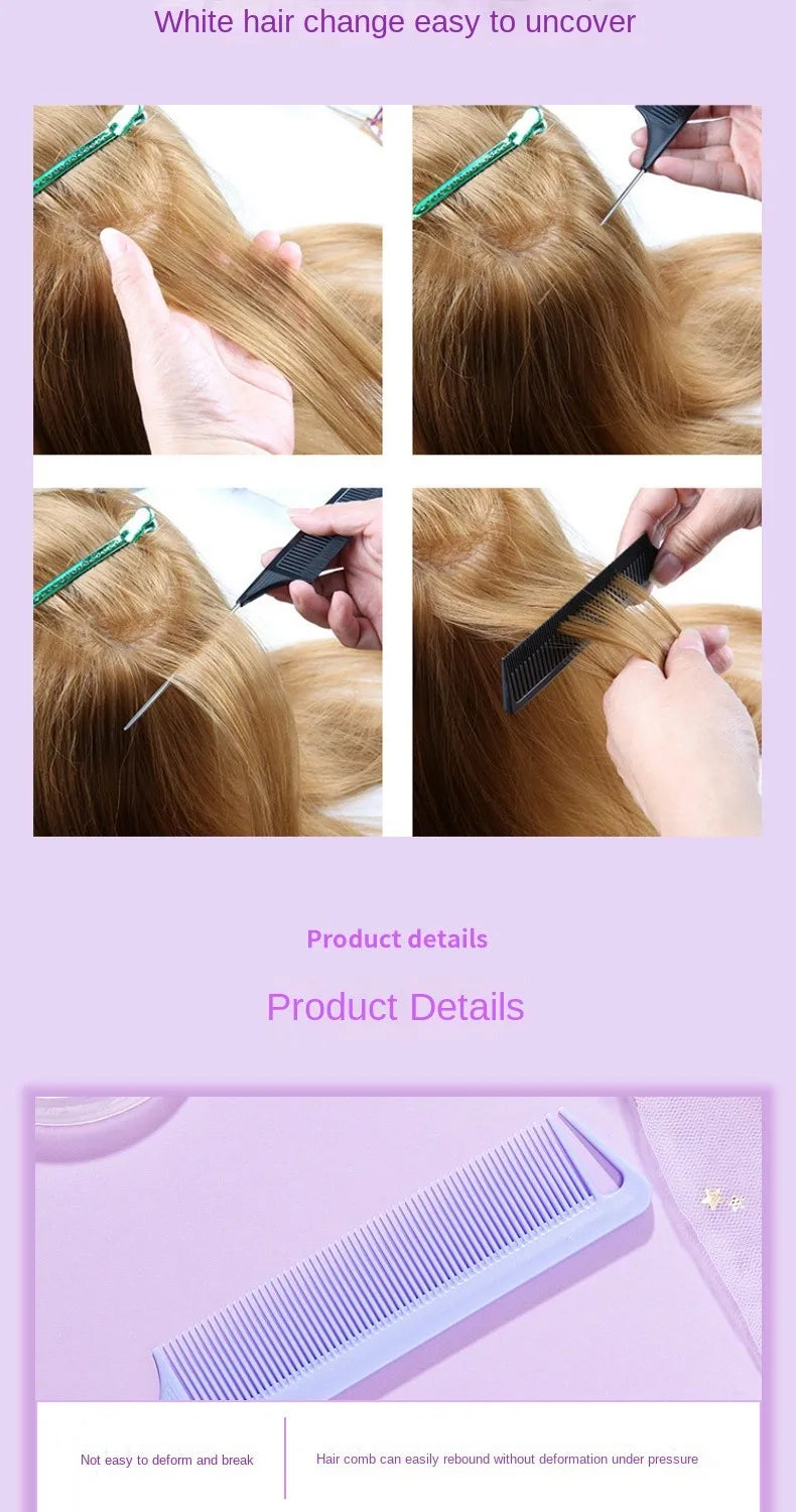Professional Candy Color Pointy Tail Combs for Wig Parting, Braiding and Hair Dye, 5/12 Pcs