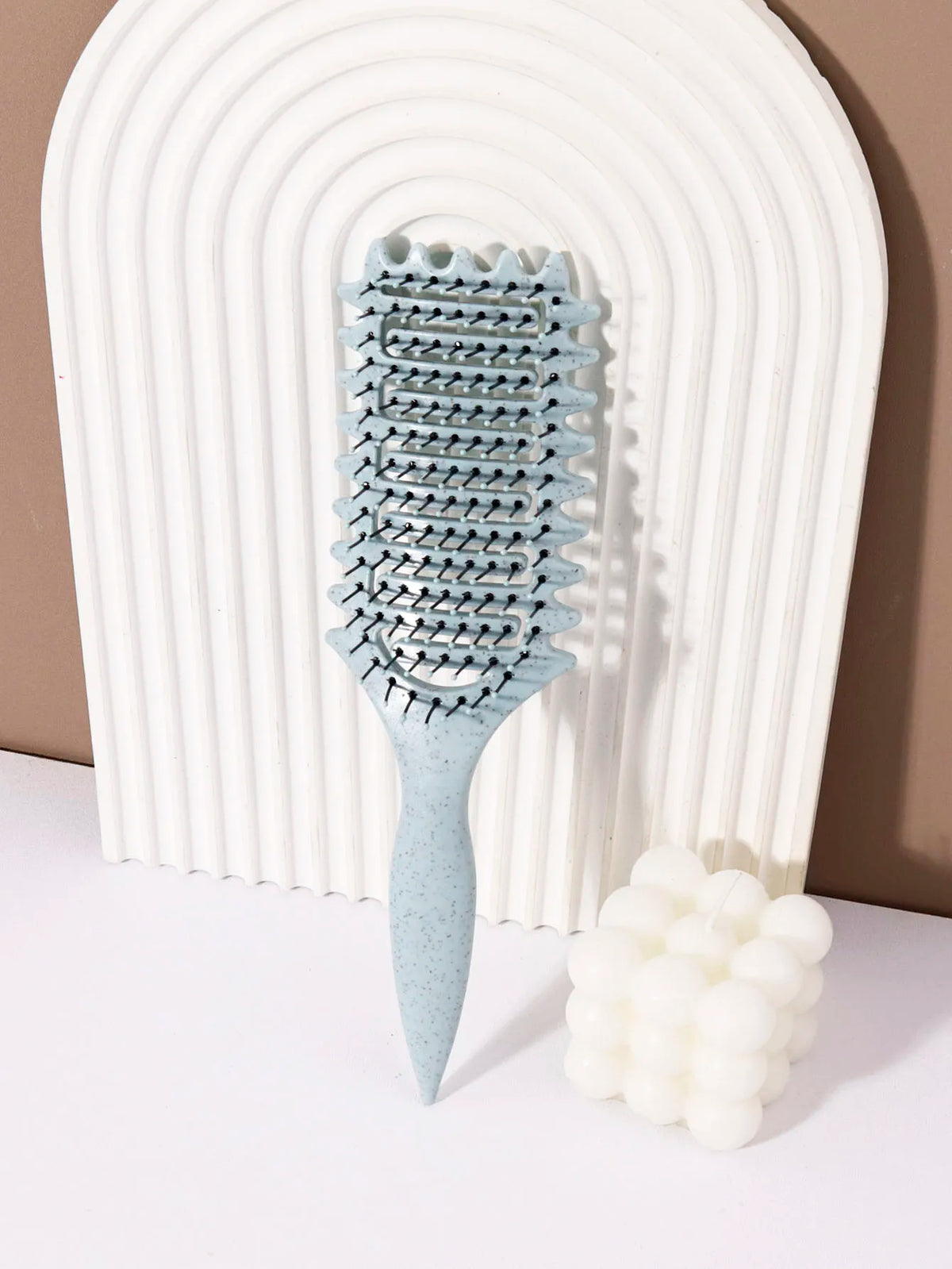 Curling Styling Brush, Hollow Massage Comb, Nylon Bristles, ABS Handle, Comfortable Grip
