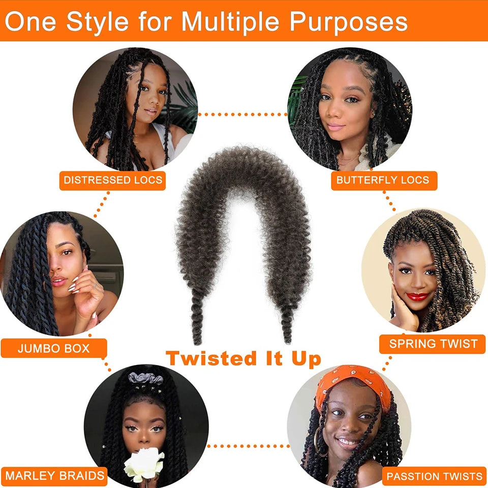 1-8 Packs Afro Twist Springy Marley Braiding Hair Pre-separated Kinkys Bulk Locs