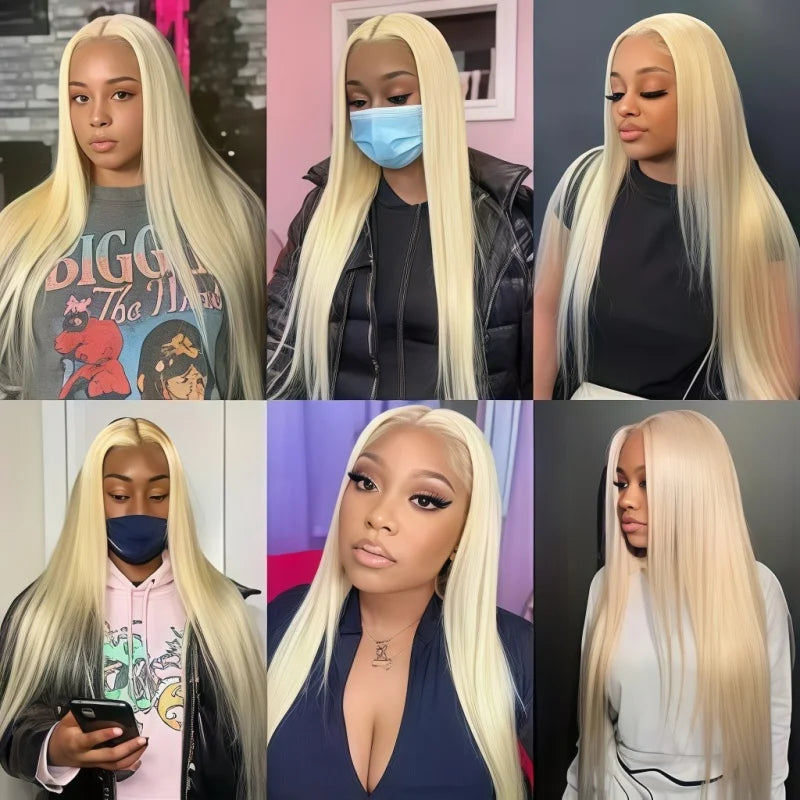250% Density 613 Blonde Bone Straight Human Hair Wig, 13x4 & HD