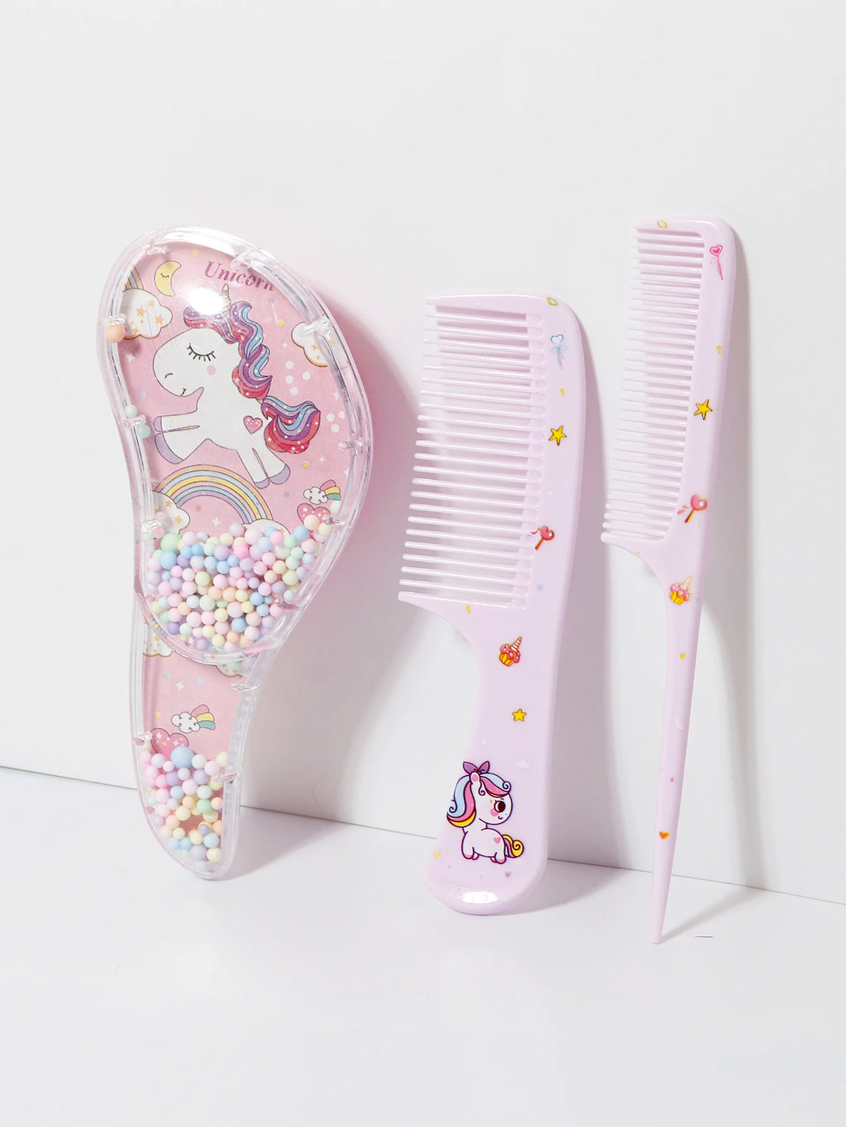 3pcs cartoon Comb Set, Wet and Dry Dual-Use, Hair Styling, Suitable for Any Hair Texture, Gift Set
