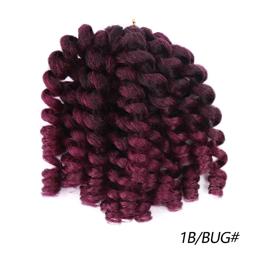 Synthetic Ombre Jumpy Wand Curl Crochet Braids Jamaican Bounce For Africa Braiding Hair Extensions Pre-Twisted