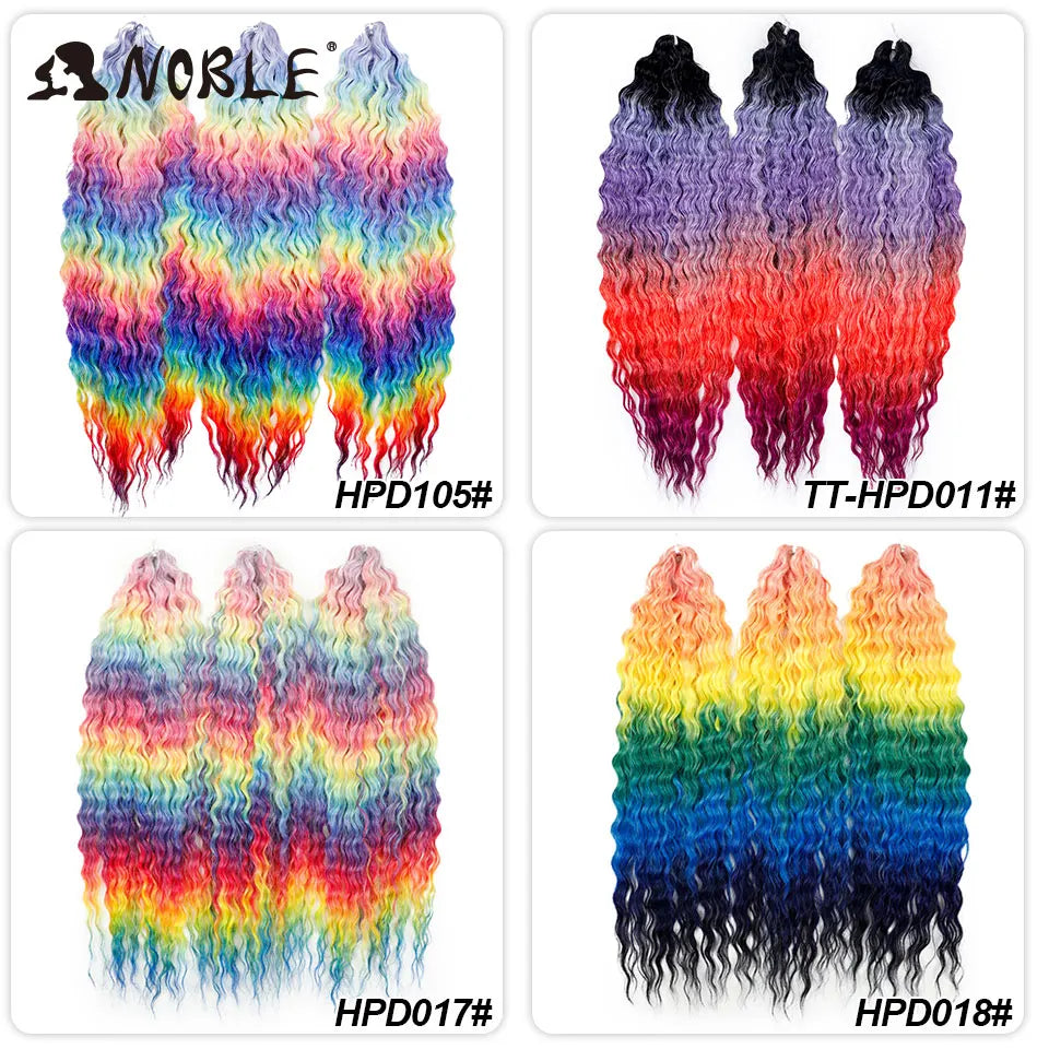Synthetic Twist Crochet Curly Hair Water Wave Braid Ombre Blonde Brown Deep
